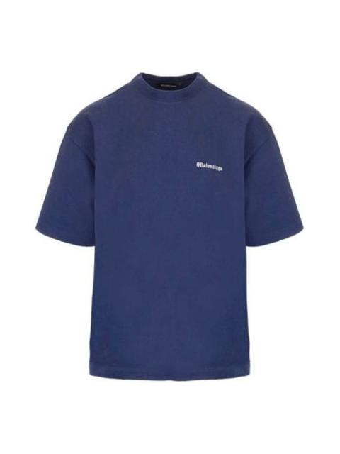 Men's Balenciaga SS21 Retro Short Sleeve Blue 612966TJV874866