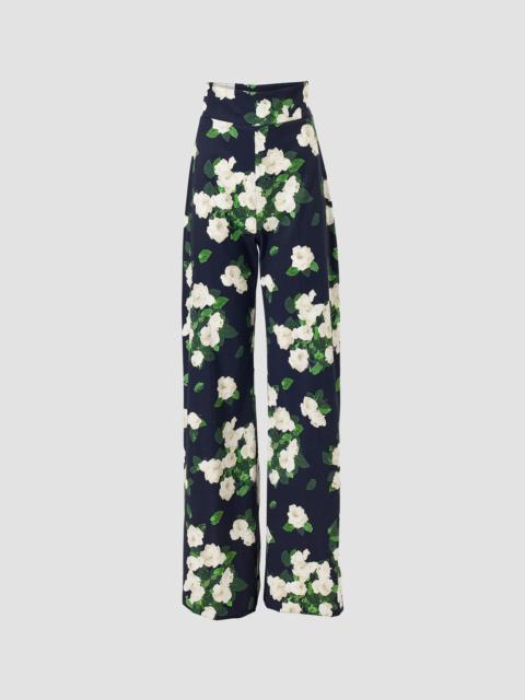 CAROLINA HERRERA Women's Cabana Diane Floral Cotton-Blend Wide-Leg Pants - Midnight Multi