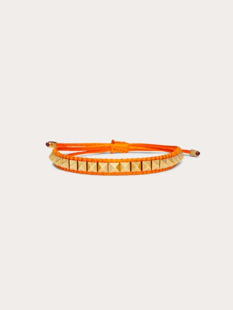 VALENTINO COLOR SIGNS BRACELET IN COTTON AND METAL
