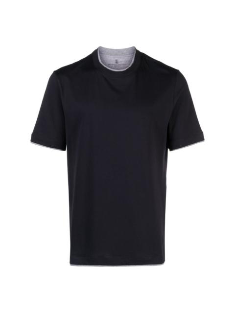 layered-effect cotton T-shirt