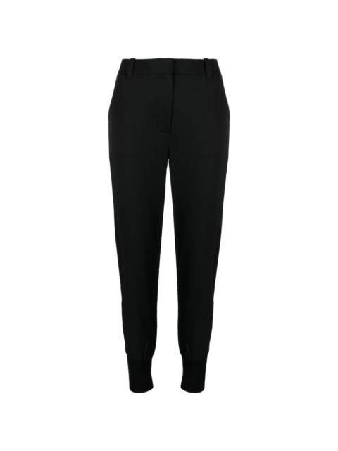 mid-rise wool tapered trousers