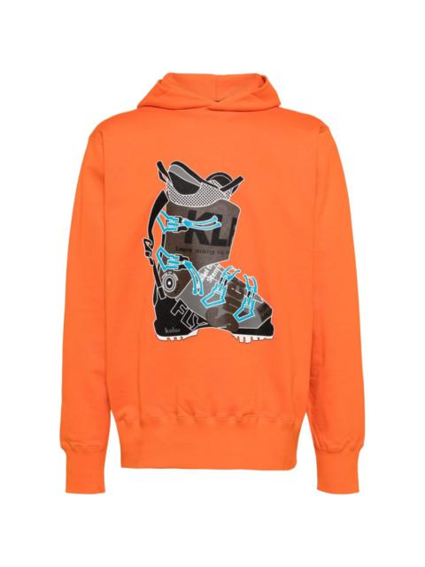 Kolor graphic-print cotton hoodie