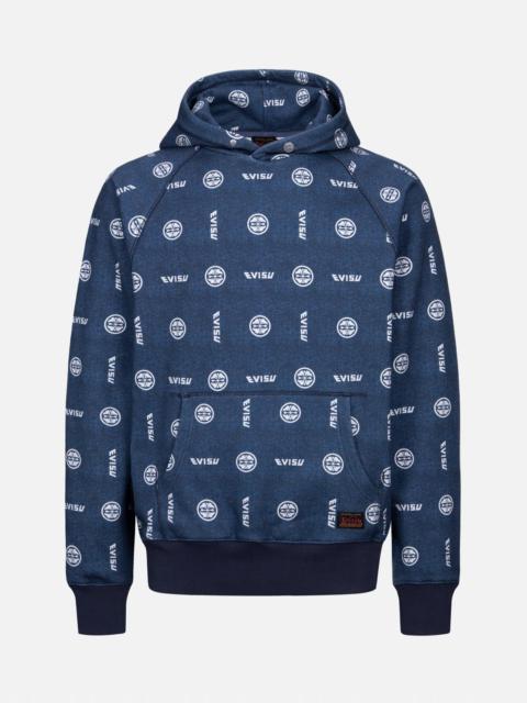 ALLOVER LOGO AND KAMON PRINT RELAX FIT HOODIE