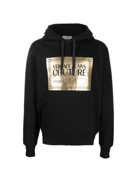 VERSACE JEANS COUTURE logo-print detail hoodie
