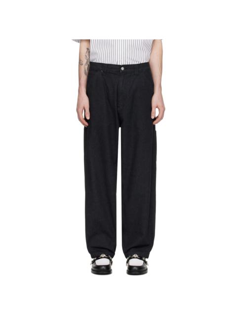 Black OG Single Knee Denim Trousers