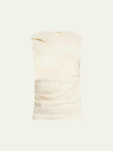 Proenza Schouler Anoushka Sleeveless Linen Slub Top