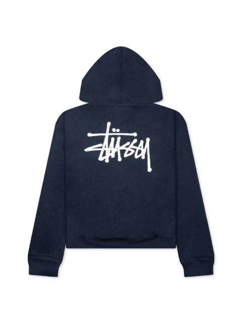 BASIC STUSSY ZIP HOODIE - NAVY