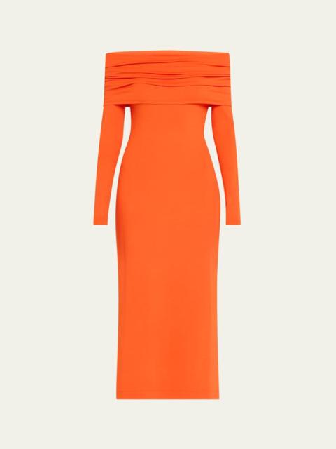 Ralph Lauren Off-Shoulder Long Sleeve Dress