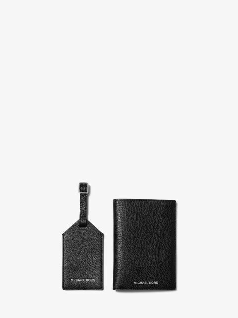 MICHAEL KORS Pebbled Leather Passport Case and Luggage Tag Gift Set
