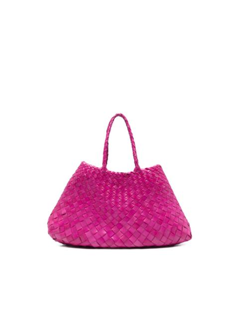 DRAGON DIFFUSION leather woven top-handle tote bag