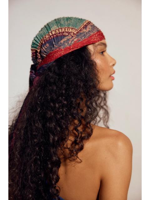 FREE PEOPLE Pleated Printed Skinny Bandana