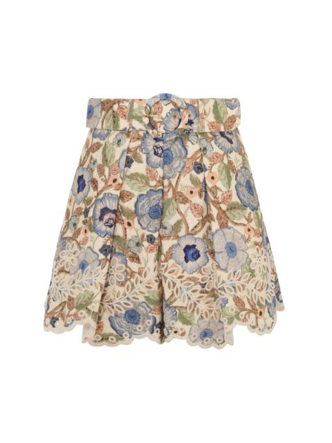 Zimmermann JUNIE EMBROIDERED SHORT