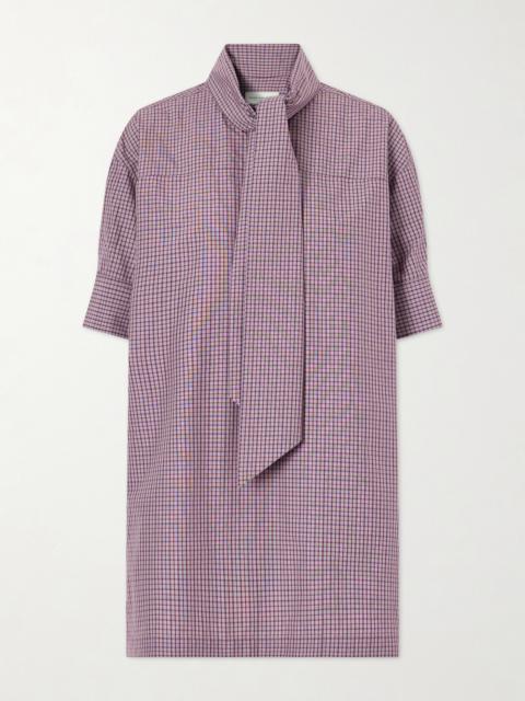 Dries Van Noten Tie-detailed Checked Cotton-poplin Blouse