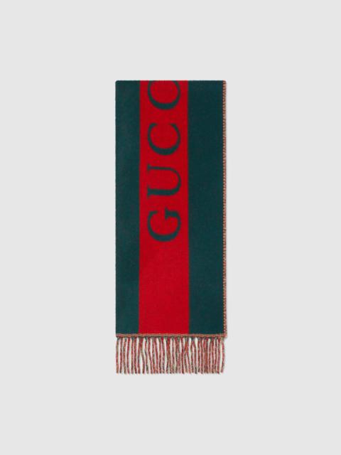 Gucci Web jacquard wool scarf