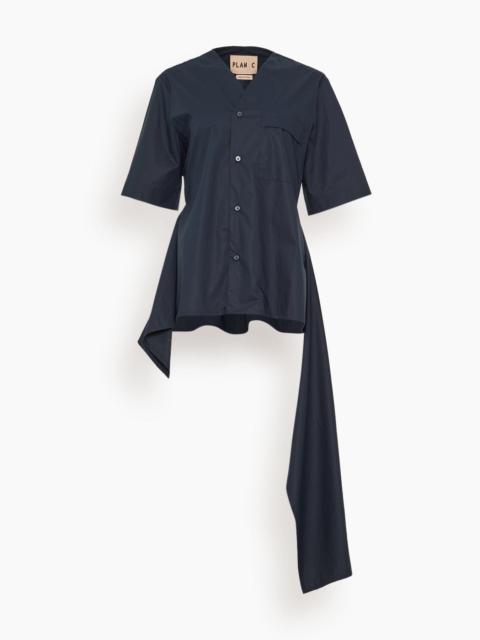 Plan C Short Sleeve Shirt in Blue Black