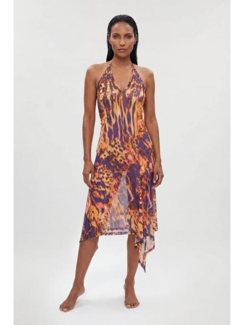 KAREN MILLEN Abstract Animal Mesh Beach Dress