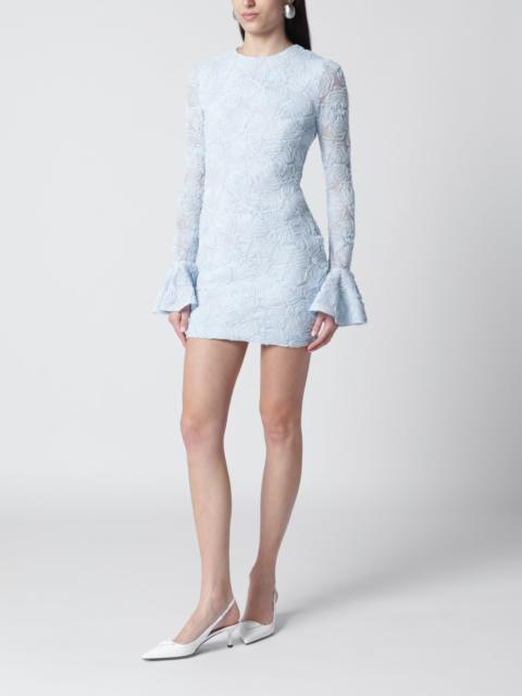 ROTATE Light blue ruffled mesh mini dress