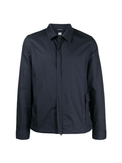 zipped cotton shirt jacket