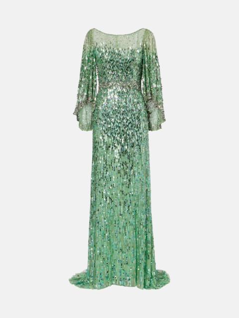 JENNY PACKHAM Ines embellished sequined gown