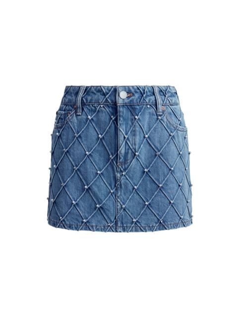 JOSS HIGH RISE QUILTED EMBELLISHED MINI SKIRT