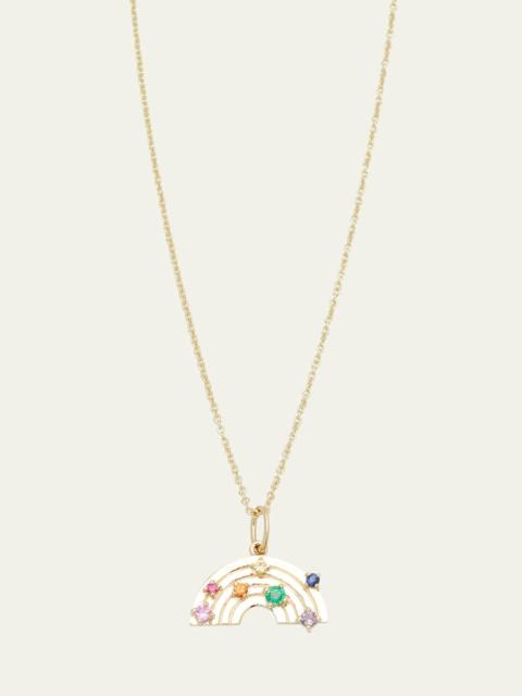 SYDNEY EVAN Rainbow Charm on Light Tiffany Chain Necklace