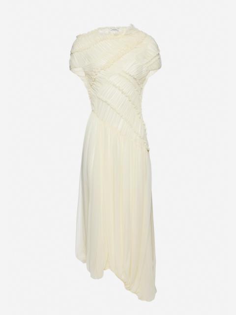 MAGDA BUTRYM Ruched muslin midi dress in cream