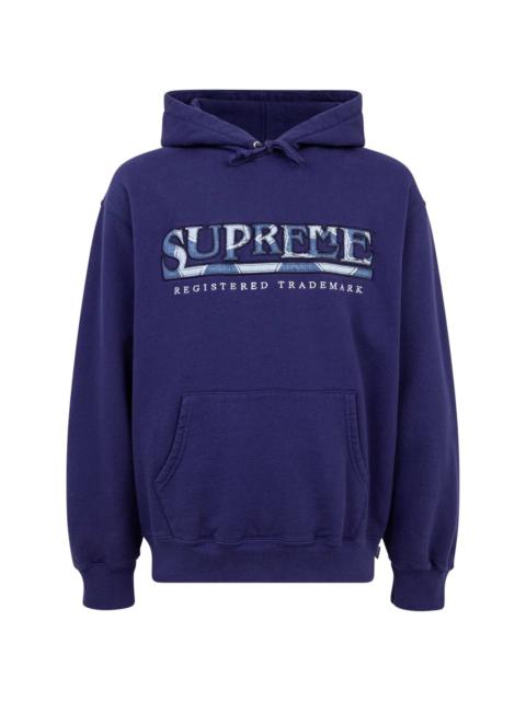 denim-logo hoodie