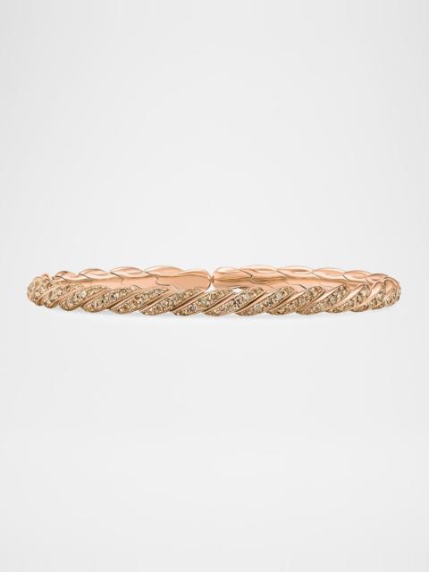 DAVID YURMAN Sculpted Cable Flex Bracelet with Diamonds in 18K Rose Gold, 5mm