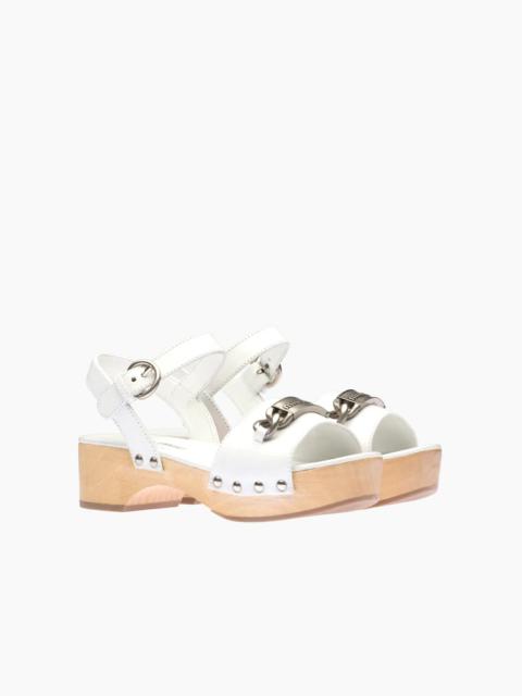 Miu Miu Open-toe leather clogs