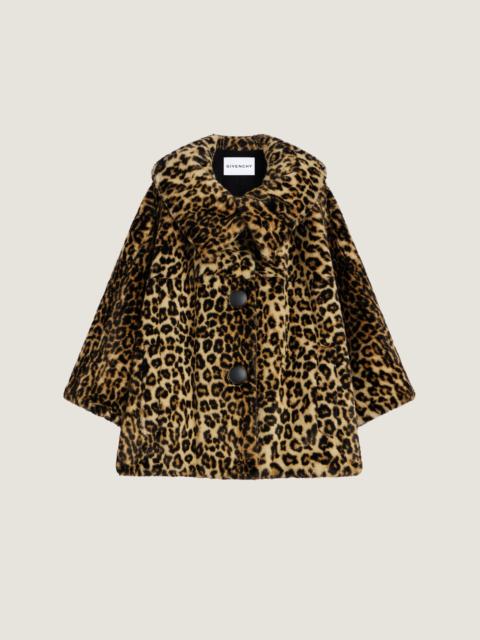 Givenchy SHORT COAT IN LEOPARD FAUX FUR