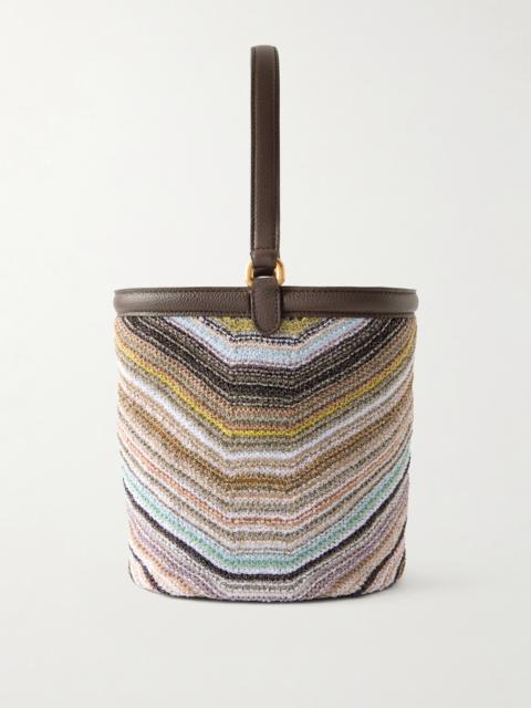 Missoni Leather-trimmed Metallic Crochet-knit Tote