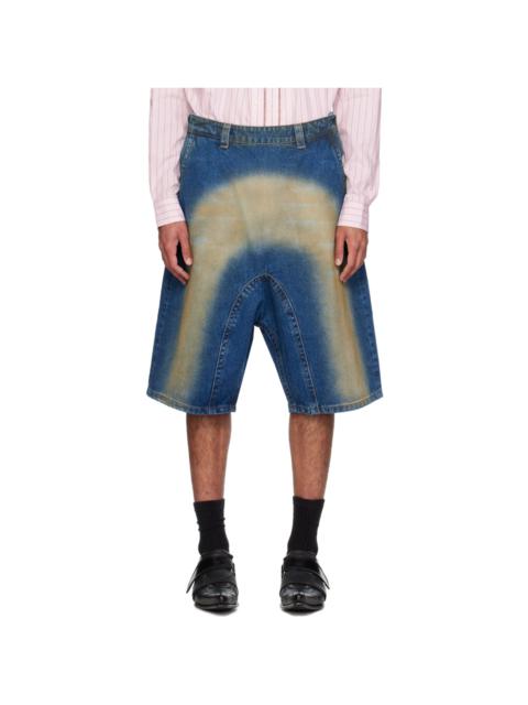 Y/Project Blue Sprayed Shorts