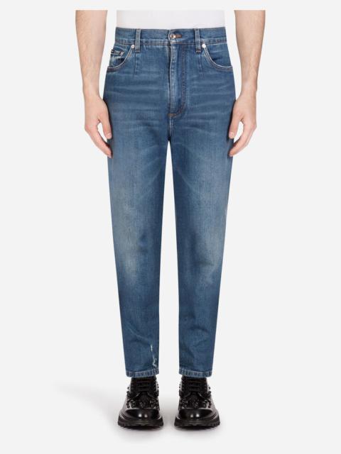 High-waisted stretch jeans