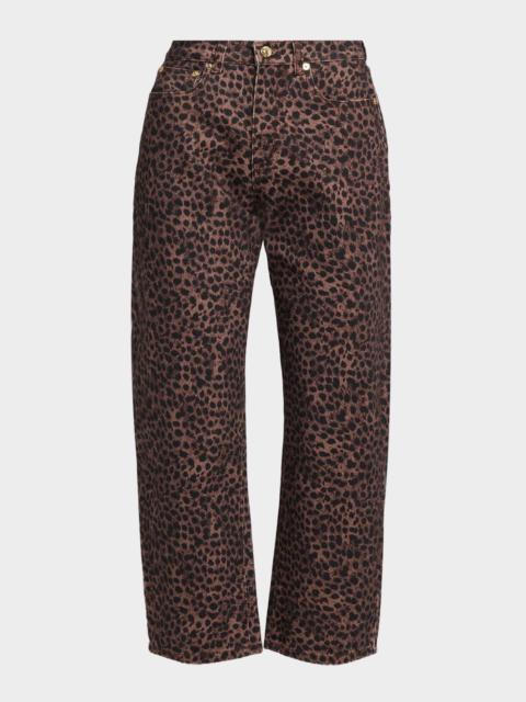 GENERATION LOVE Cobel Leopard Barrel-Leg Jeans