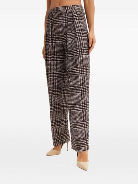 NORMA KAMALI pleated houndstooth trousers