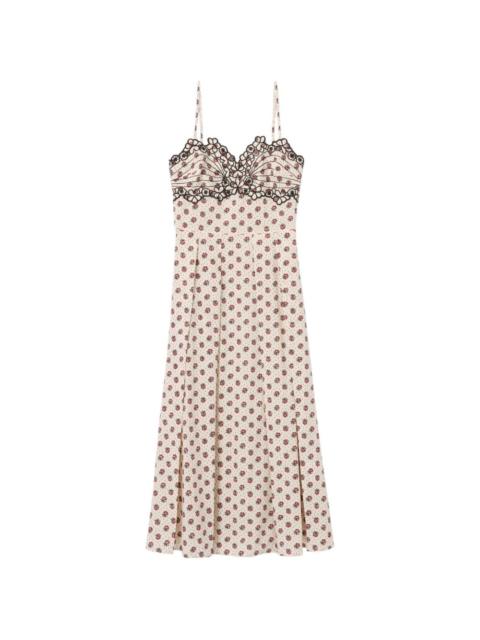 Claudie Pierlot floral-print embroidered midi dress