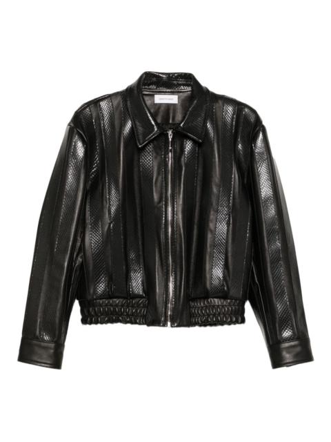 ERNEST W. BAKER Ernest striped leather jacket