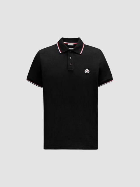 Moncler Tricolor-Trimmed Cotton Piquet Polo Shirt