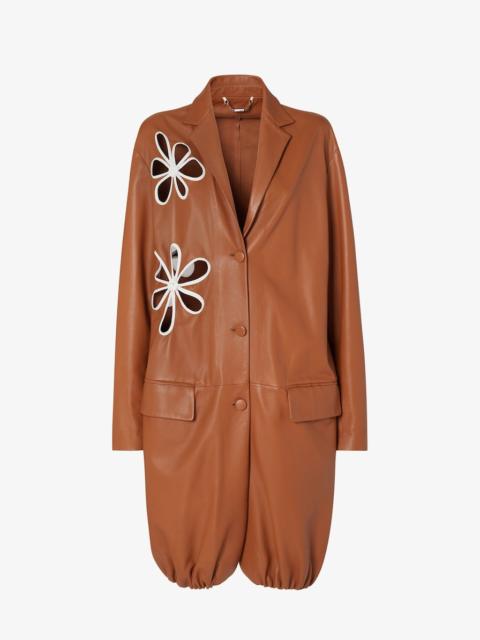 FENDI Overcoat Brown nappa leather overcoat