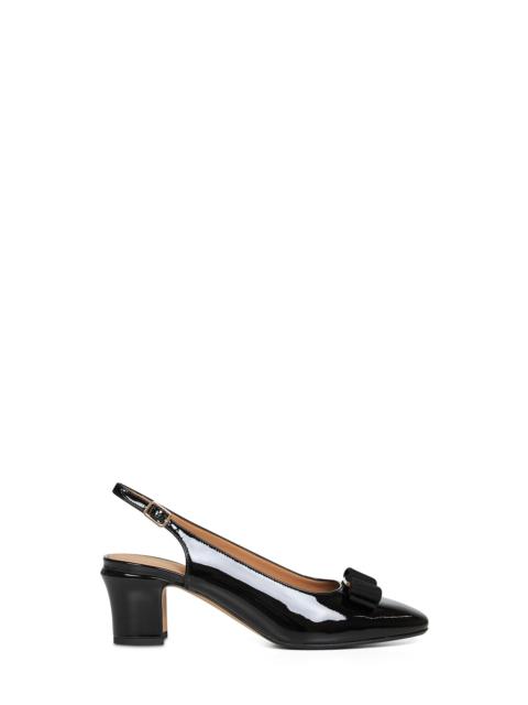 FERRAGAMO Black Vara bow slingback pumps