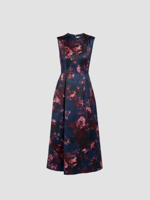 Erdem FLORAL DUCHESS SLEEVELESS MIDI DRESS