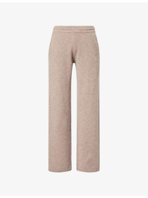 Sporty & Rich Straight-Leg Embroidered-Logo Cashmere-And-Wool Jogging Bottoms