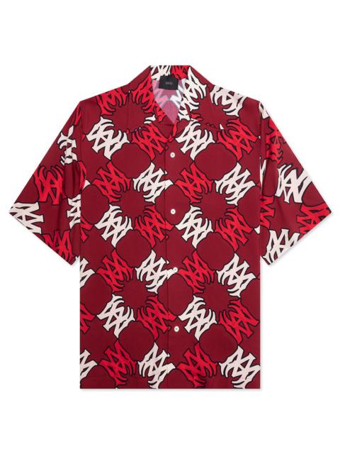 AMIRI MA QUAD BOWLING SHIRT - DEEP RED