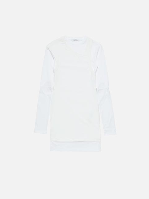 Acne Studios Layered Cotton Mini Dress - White