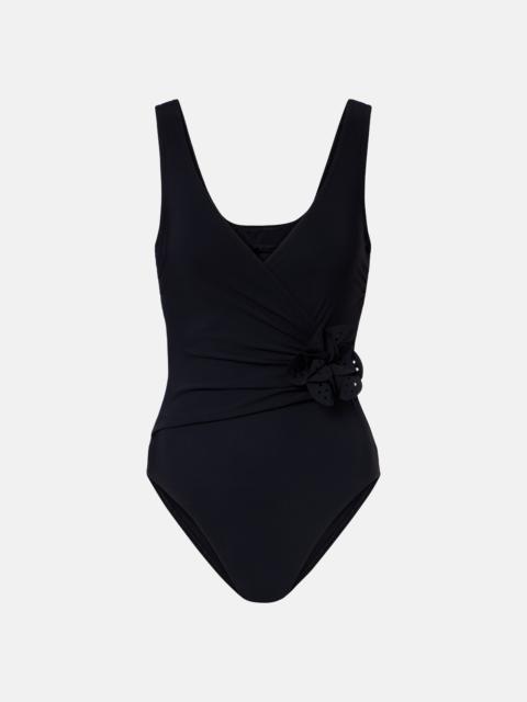 KARLA COLLETTO Rosetta floral-appliqué swimsuit