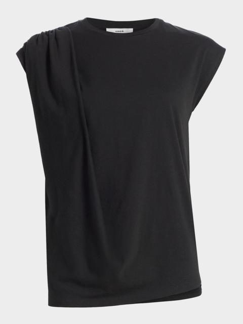 Vince Relaxed Short-Sleeve Draped Tee