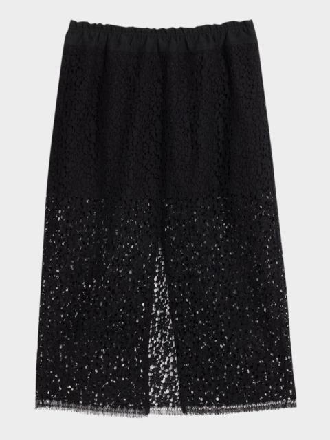 MARIA McMANUS Lace Ruched Skirt In Black