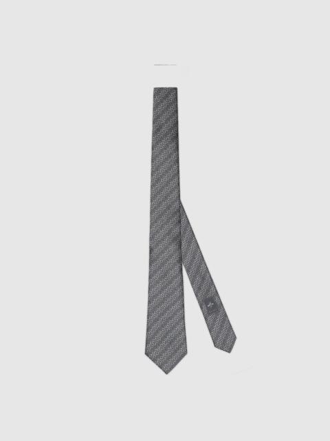 GUCCI Horsebit silk jacquard tie