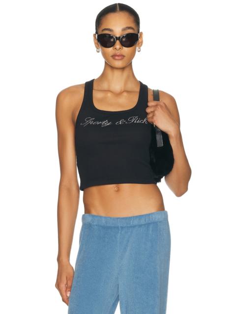 Sporty & Rich Signature Logo Krystal Tank Top