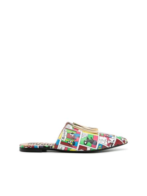 comics-print flat slippers